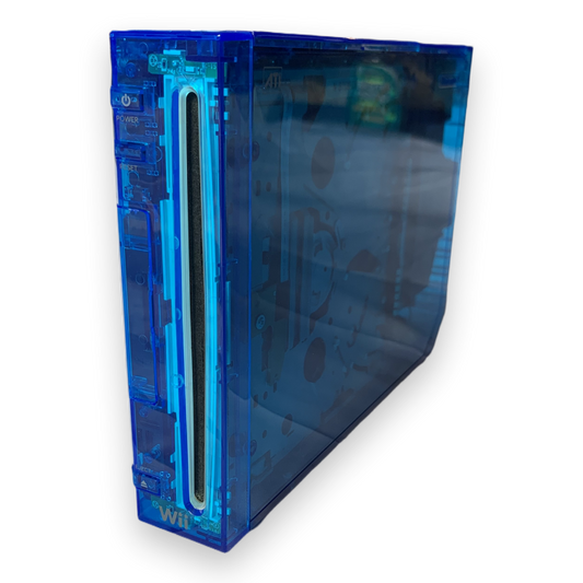 Nintendo Wii Custom Transparent Console Clear Blue