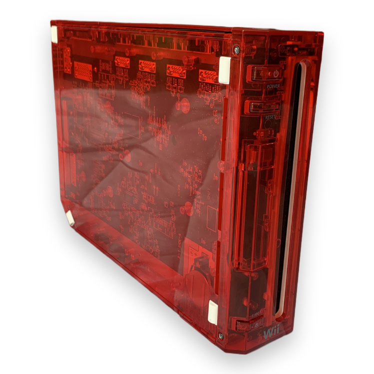 Nintendo Wii Custom Transparent Console Clear Red