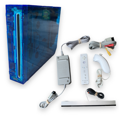 Nintendo Wii Custom Transparent Console Clear Blue